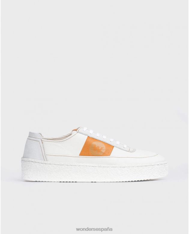 Deportiva piel blanca con cordones hombres Wonders 40486356 calzado