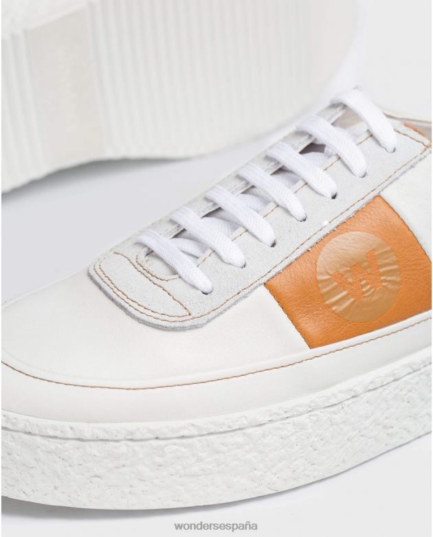 Deportiva piel blanca con cordones hombres Wonders 40486356 calzado