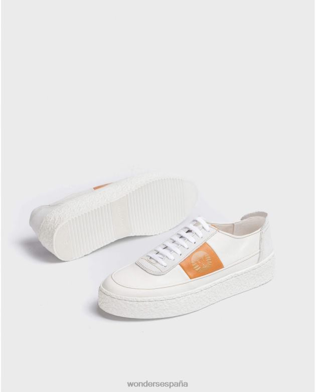 Deportiva piel blanca con cordones hombres Wonders 40486356 calzado