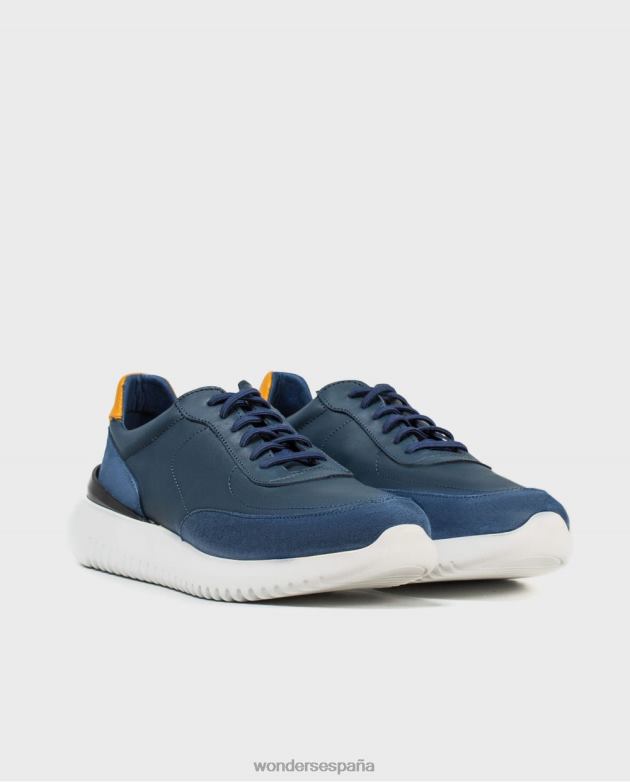 Deportivo noche/must de piel con cierre elástico hombres Wonders 40486452 calzado