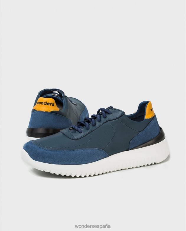 Deportivo noche/must de piel con cierre elástico hombres Wonders 40486452 calzado