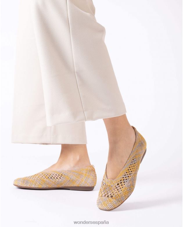 Mostaza amarillo bailarinas bruna mujer Wonders 40486147 calzado