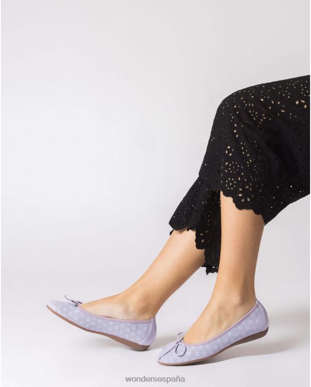 bailarina de encaje lavanda mujer Wonders 40486228 calzado