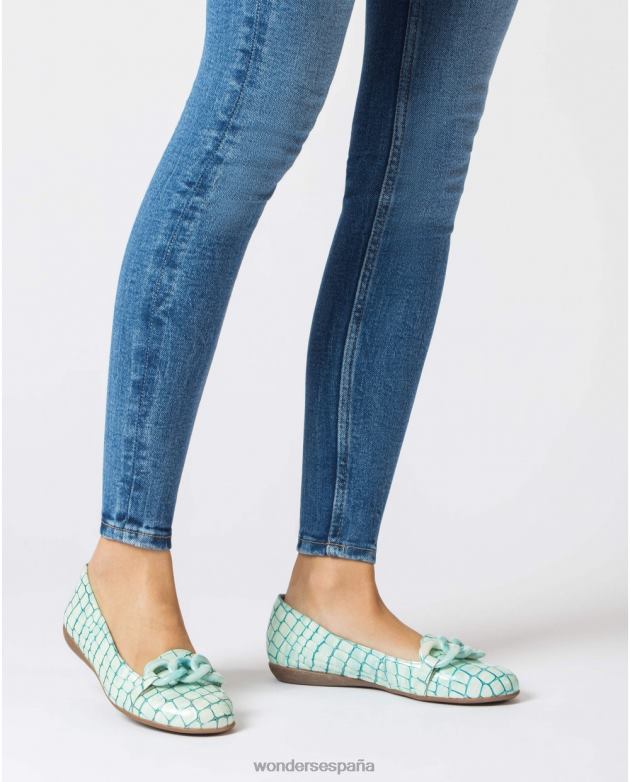 bailarinas akua azul con cadena mujer Wonders 40486419 calzado