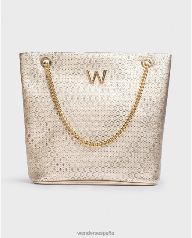bolso shopper oro lirio platino mujer Wonders 404869 accesorio