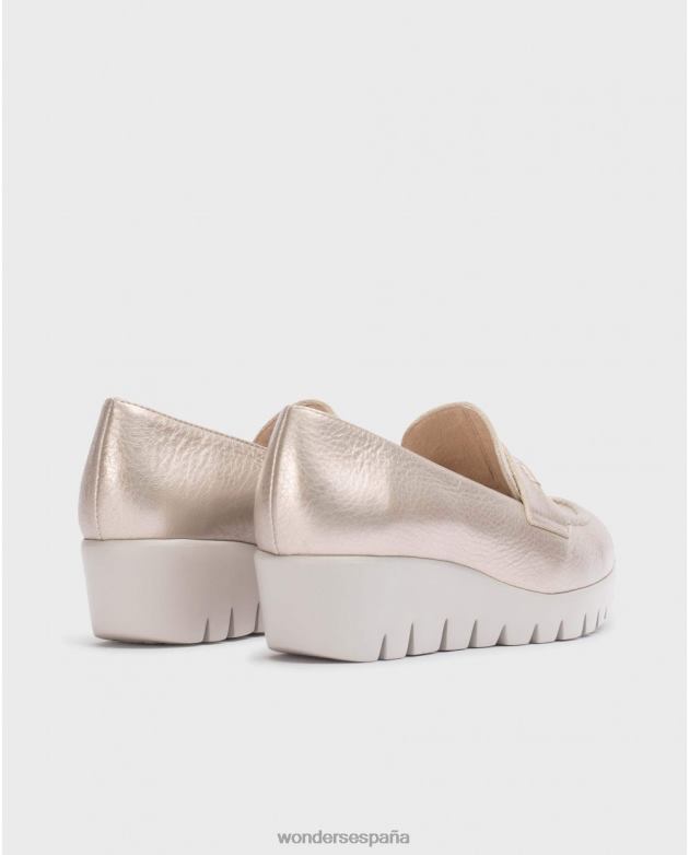 mocasín aros platino oro mujer Wonders 40486263 calzado