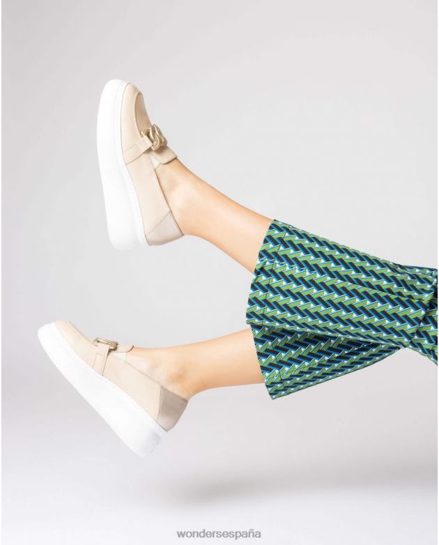 mocasín begin beige natur/plao mujer Wonders 40486269 calzado