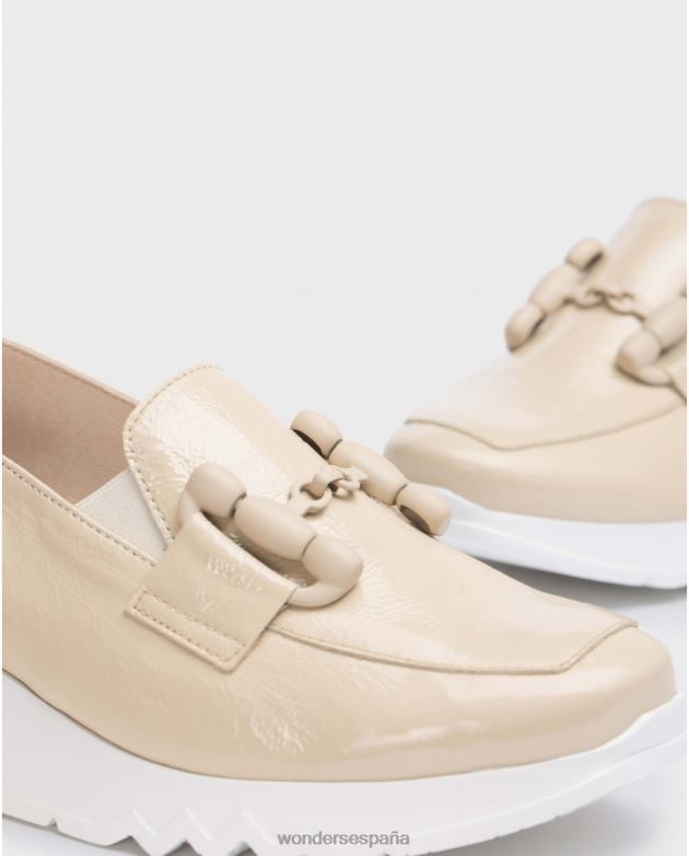 mocasín de baile beige natural mujer Wonders 40486160 calzado