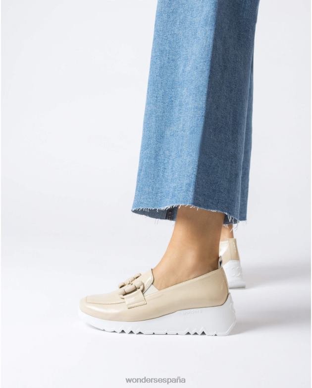 mocasín de baile beige natural mujer Wonders 40486160 calzado
