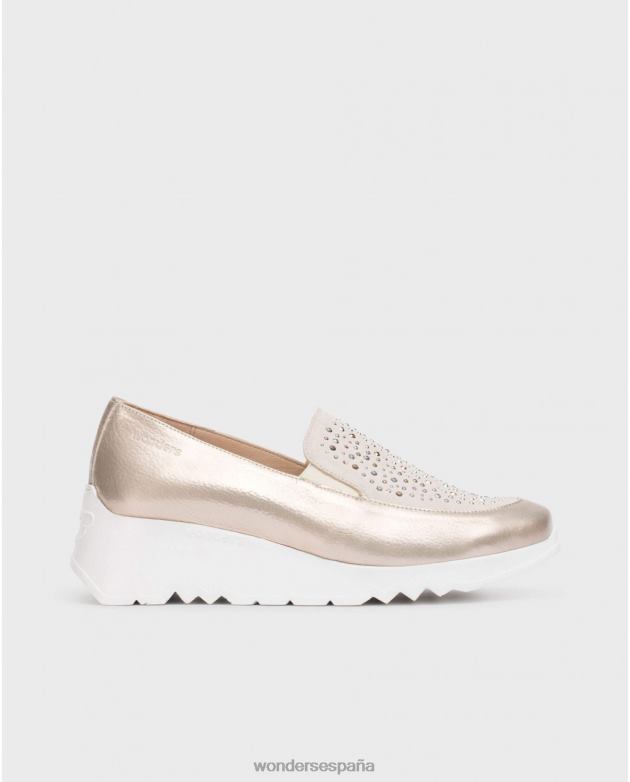 mocasín harrison platino/beg platino mujer Wonders 40486234 calzado