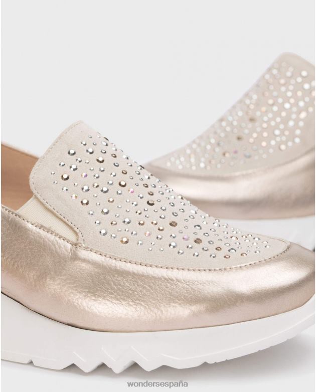 mocasín harrison platino/beg platino mujer Wonders 40486234 calzado