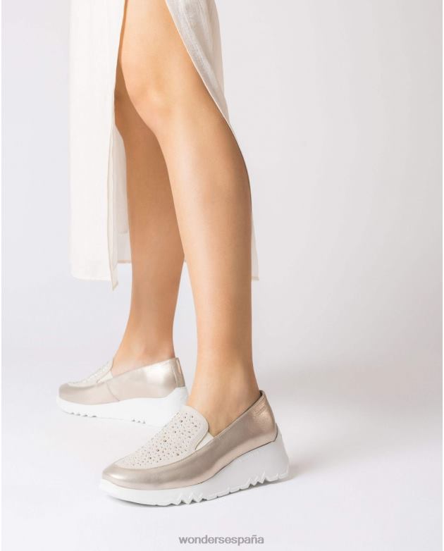 mocasín harrison platino/beg platino mujer Wonders 40486234 calzado