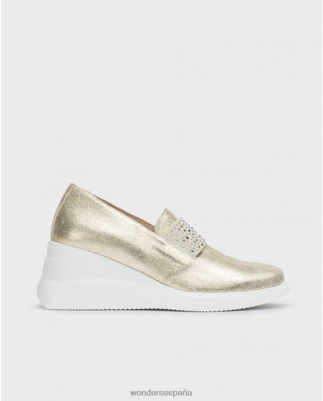 mocasín hueso platino oro mujer Wonders 4048668 calzado