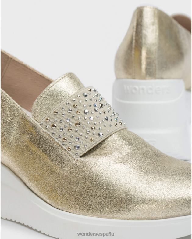 mocasín hueso platino oro mujer Wonders 4048668 calzado