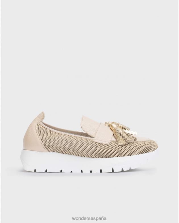 mocasín materia beig/natur beige mujer Wonders 40486238 calzado