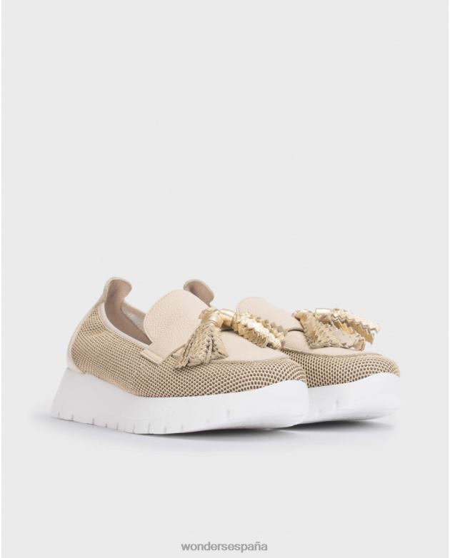 mocasín materia beig/natur beige mujer Wonders 40486238 calzado