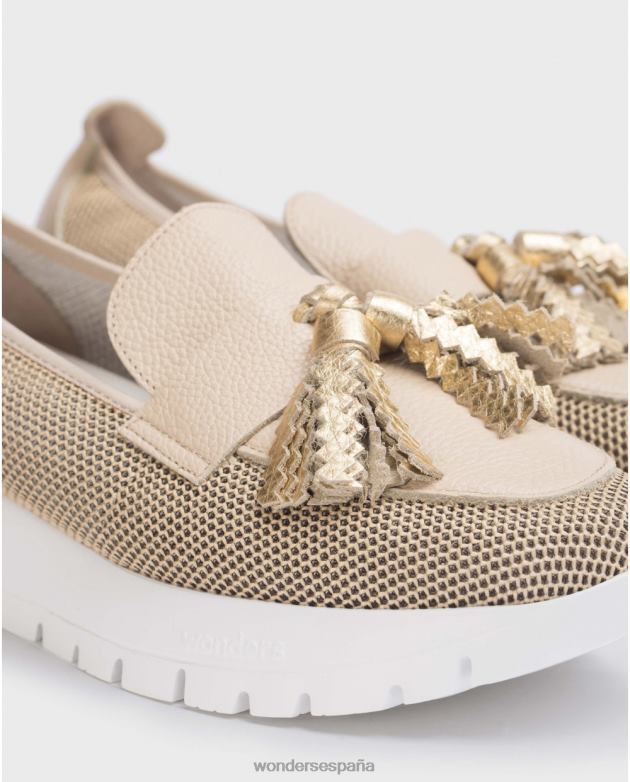 mocasín materia beig/natur beige mujer Wonders 40486238 calzado