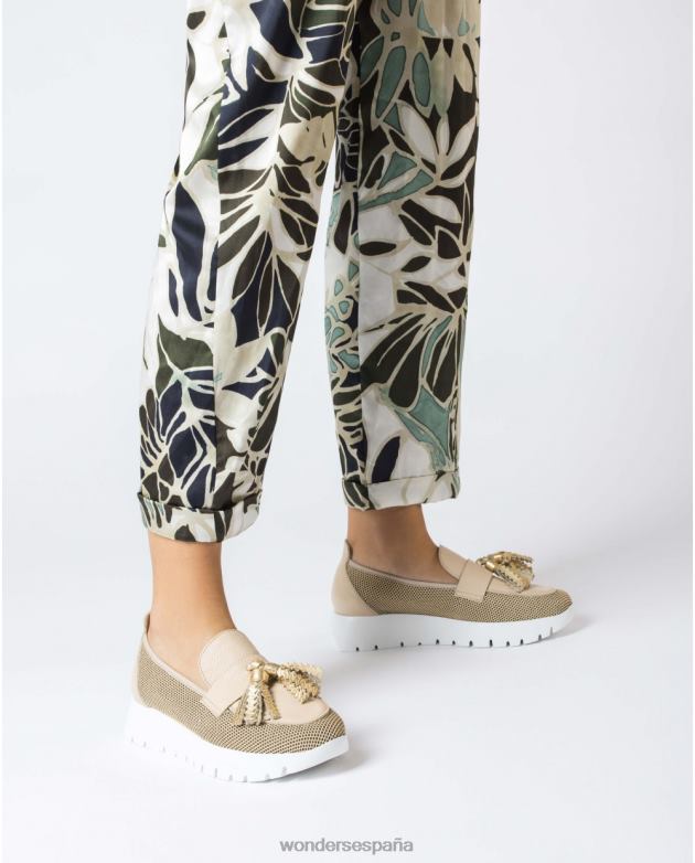 mocasín materia beig/natur beige mujer Wonders 40486238 calzado