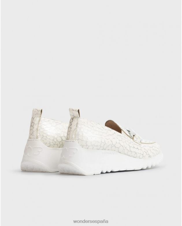 mocasín social blanco roto mujer Wonders 40486280 calzado