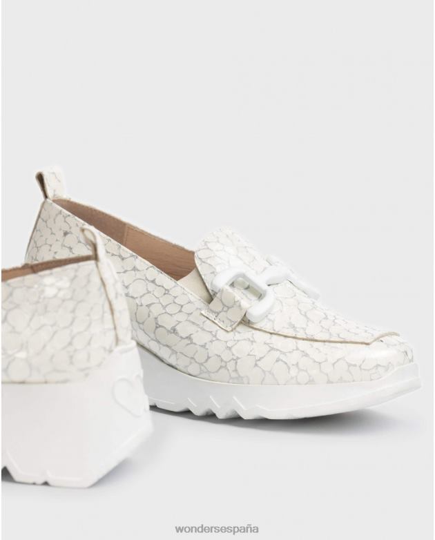 mocasín social blanco roto mujer Wonders 40486280 calzado