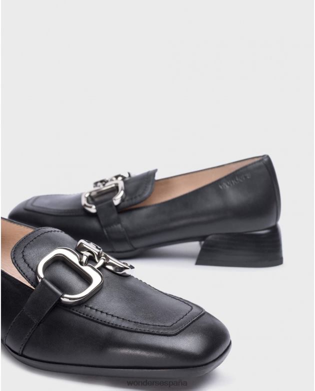 mocasin perri negro negro mujer Wonders 40486276 calzado