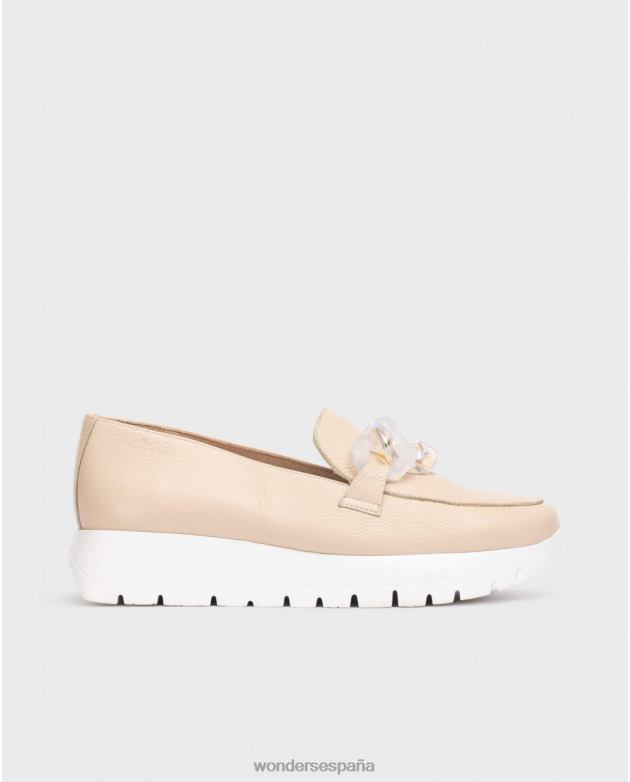 mocasin rosa beige natural mujer Wonders 40486273 calzado