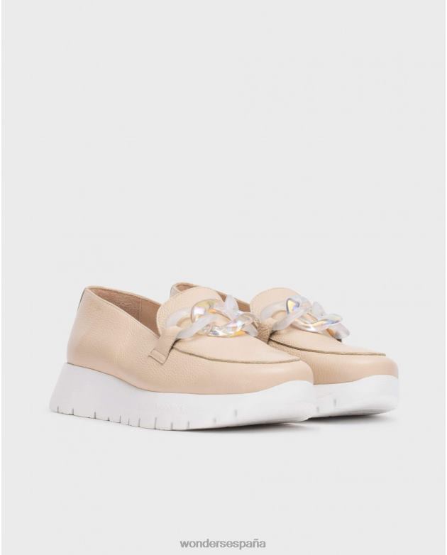 mocasin rosa beige natural mujer Wonders 40486273 calzado