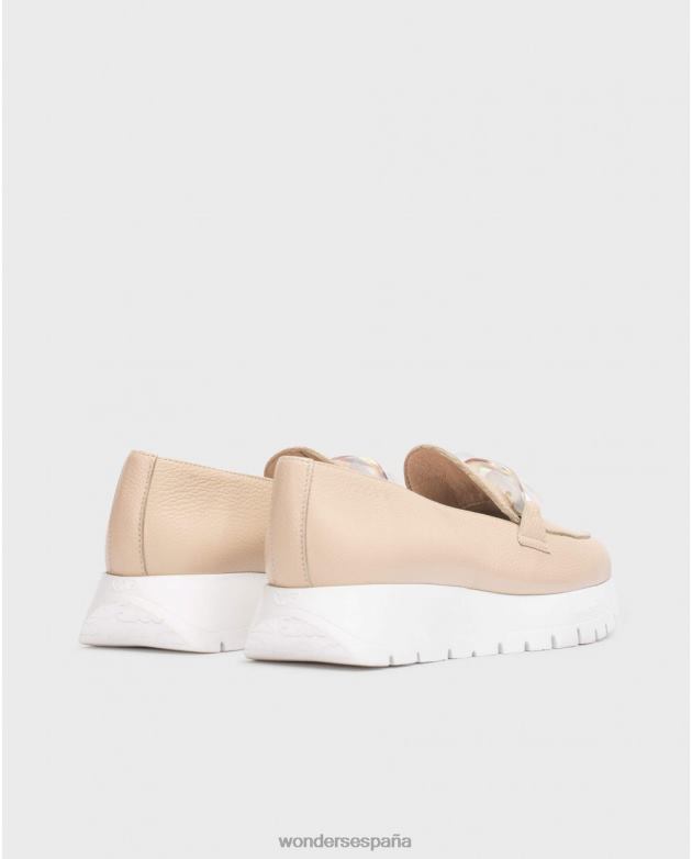 mocasin rosa beige natural mujer Wonders 40486273 calzado
