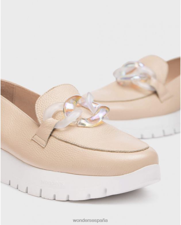 mocasin rosa beige natural mujer Wonders 40486273 calzado