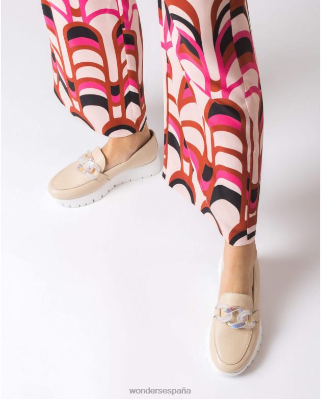 mocasin rosa beige natural mujer Wonders 40486273 calzado