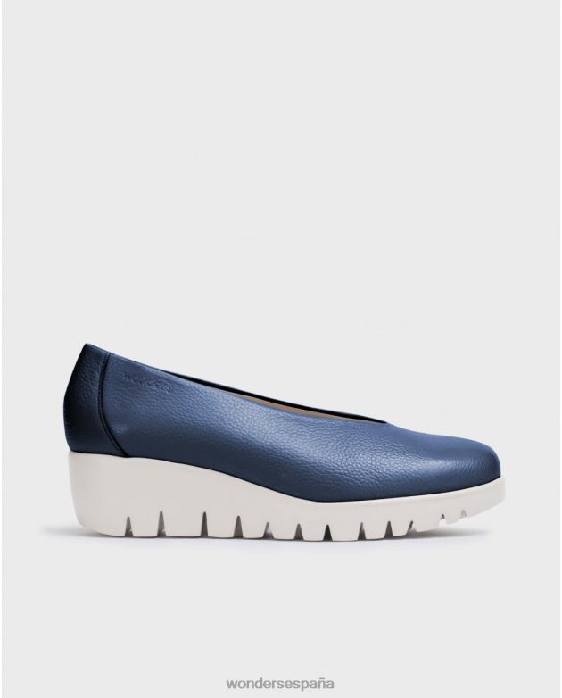 Zapato con mosca azul marino báltico mujer Wonders 40486183 calzado
