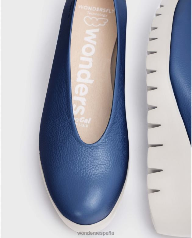 Zapato con mosca azul marino báltico mujer Wonders 40486183 calzado