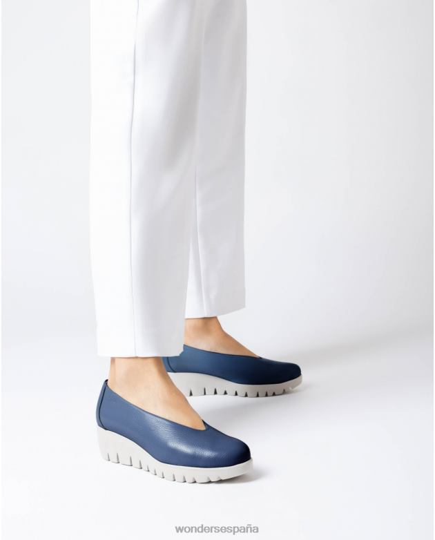 Zapato con mosca azul marino báltico mujer Wonders 40486183 calzado