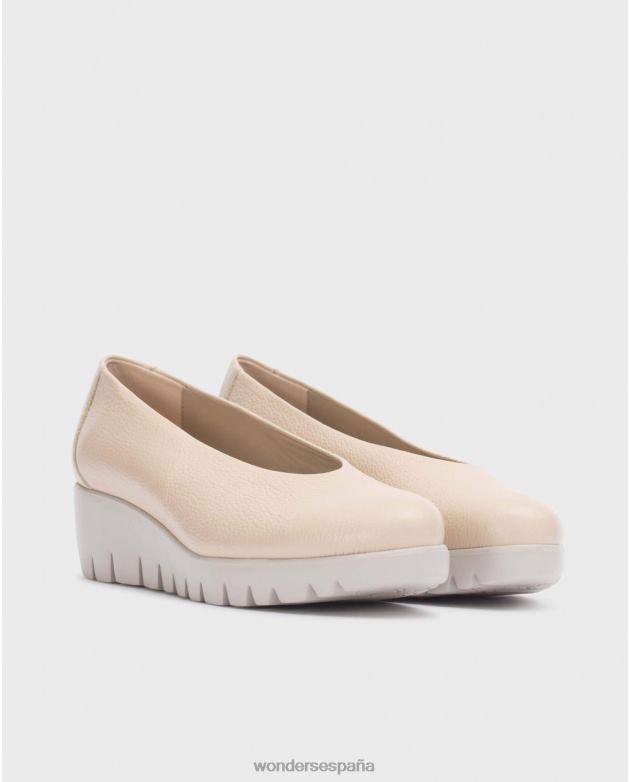Zapato mosca beige natural mujer Wonders 40486184 calzado