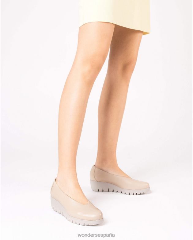 Zapato mosca beige natural mujer Wonders 40486184 calzado