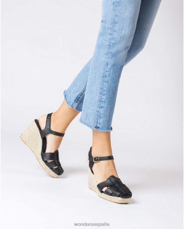 alpargatas bora bora negras mujer Wonders 4048685 calzado