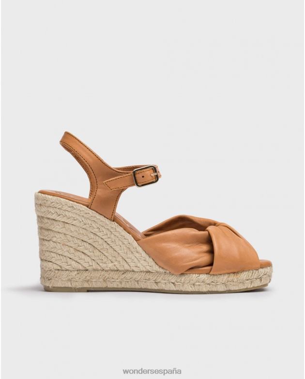 sandalia anuk marrón camel mujer Wonders 4048645 calzado