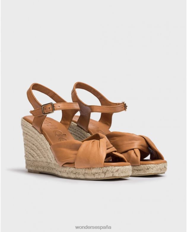sandalia anuk marrón camel mujer Wonders 4048645 calzado