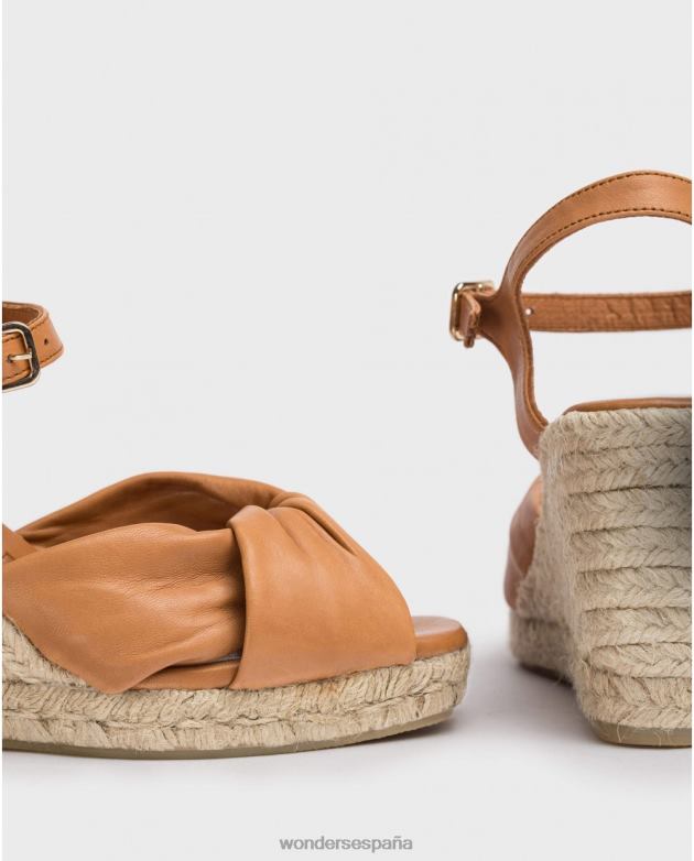 sandalia anuk marrón camel mujer Wonders 4048645 calzado