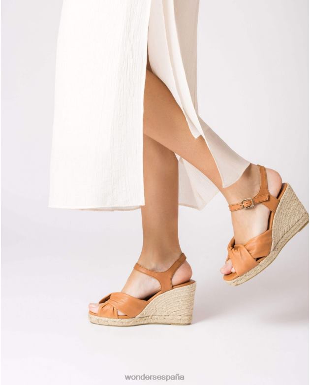 sandalia anuk marrón camel mujer Wonders 4048645 calzado