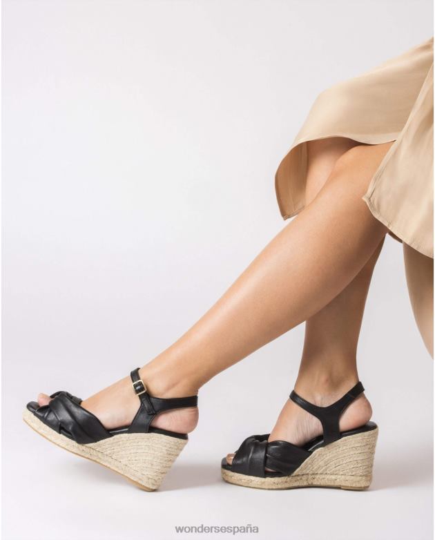 sandalia anuk negra mujer Wonders 4048644 calzado