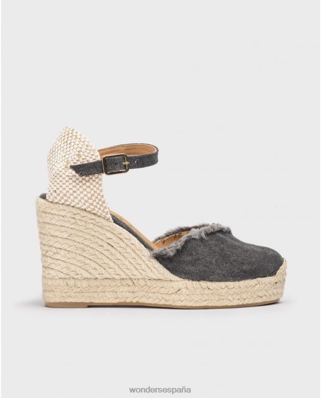 sandalia gael negra negra mujer Wonders 40486135 calzado