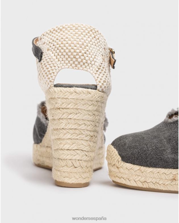 sandalia gael negra negra mujer Wonders 40486135 calzado