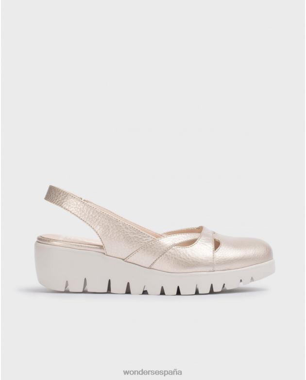 zapato sevilla platino oro mujer Wonders 40486226 calzado