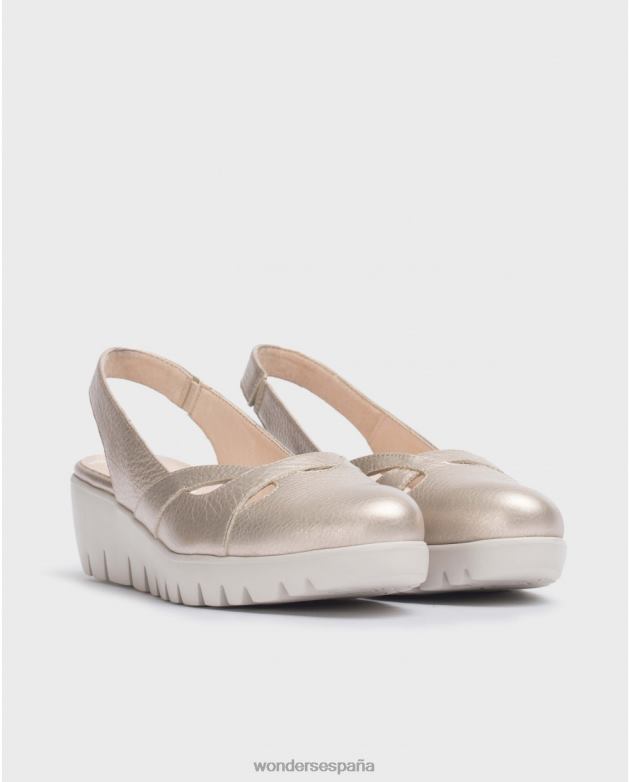 zapato sevilla platino oro mujer Wonders 40486226 calzado