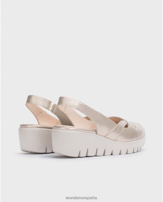 zapato sevilla platino oro mujer Wonders 40486226 calzado