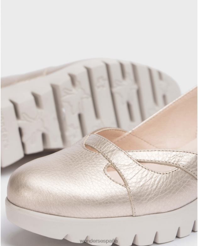 zapato sevilla platino oro mujer Wonders 40486226 calzado