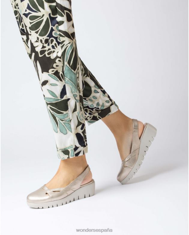 zapato sevilla platino oro mujer Wonders 40486226 calzado