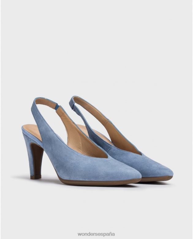 Zapato azul con garganta alta mujer Wonders 40486437 calzado