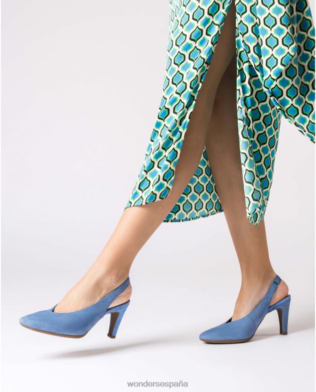 Zapato azul con garganta alta mujer Wonders 40486437 calzado